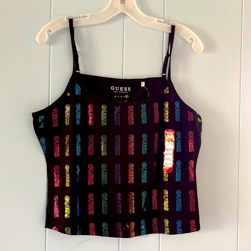 NWT Guess black multicolored tank